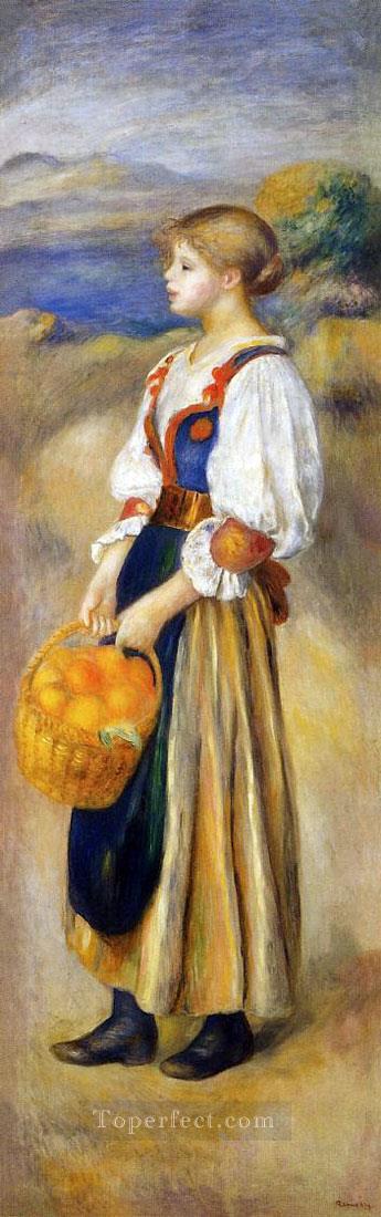 girl with a basket of oranges Pierre Auguste Renoir Oil Paintings